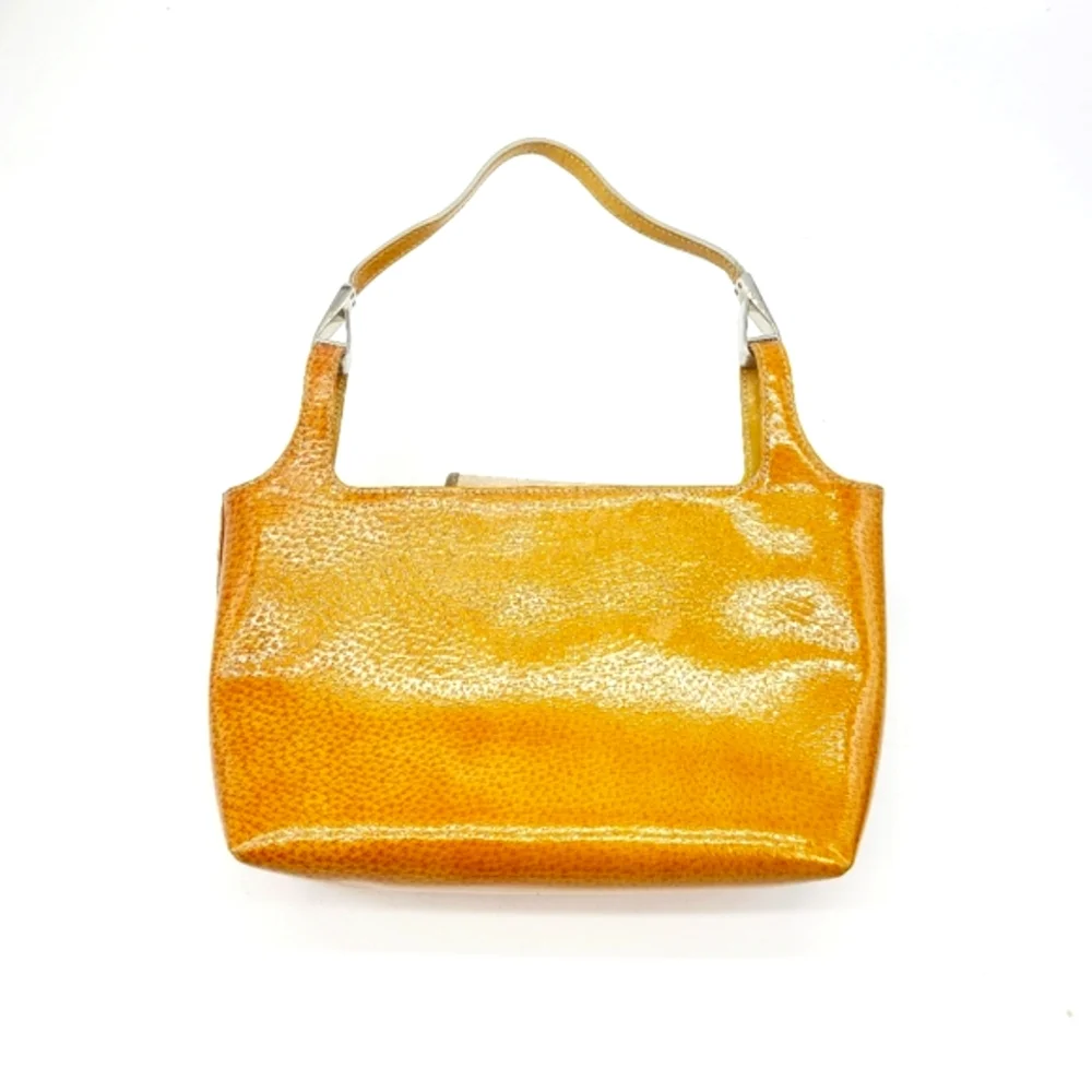 Women’s Orange Patent Leather Shoulder Bag